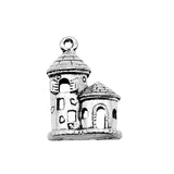 WYSIWYG 10pcs 18x13mm Castle House Charm Pendants For Jewelry Making Antique Silver Color House Castle Pendants