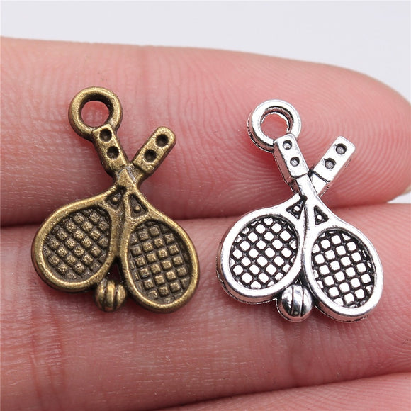 WYSIWYG 10pcs 18x14mm Pendant Tennis Racket Tennis Racket Ball Charm Pendants For Jewelry Making Tennis Racket Pendants