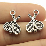WYSIWYG 10pcs 18x14mm Pendant Tennis Racket Tennis Racket Ball Charm Pendants For Jewelry Making Tennis Racket Pendants