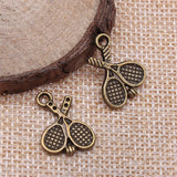 WYSIWYG 10pcs 18x14mm Pendant Tennis Racket Tennis Racket Ball Charm Pendants For Jewelry Making Tennis Racket Pendants