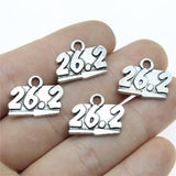 WYSIWYG 10pcs 18x15mm 26.2 Full Marathon Running Charms Antique Silver Color For Jewelry Making Charms Pendant Jewelry Findings