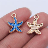 WYSIWYG 10pcs 18x15mm KC Gold Color Enamel Starfish Charms For Jewelry Making DIY Jewelry Findings