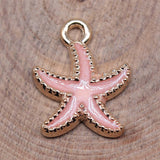 WYSIWYG 10pcs 18x15mm KC Gold Color Enamel Starfish Charms For Jewelry Making DIY Jewelry Findings