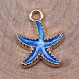 WYSIWYG 10pcs 18x15mm KC Gold Color Enamel Starfish Charms For Jewelry Making DIY Jewelry Findings