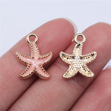 WYSIWYG 10pcs 18x15mm KC Gold Color Enamel Starfish Charms For Jewelry Making DIY Jewelry Findings