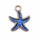 WYSIWYG 10pcs 18x15mm KC Gold Color Enamel Starfish Charms For Jewelry Making DIY Jewelry Findings