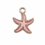 WYSIWYG 10pcs 18x15mm KC Gold Color Enamel Starfish Charms For Jewelry Making DIY Jewelry Findings
