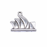WYSIWYG 10pcs 18x15mm Sydney Opera House Pendant Charms Antique Silver Color For Jewelry Making Zinc Alloy Jewelry Findings