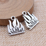 WYSIWYG 10pcs 18x16mm Antique Silver Color Flame Charms Pendant For DIY Jewelry Making Handmade Jewelry Craft Findings