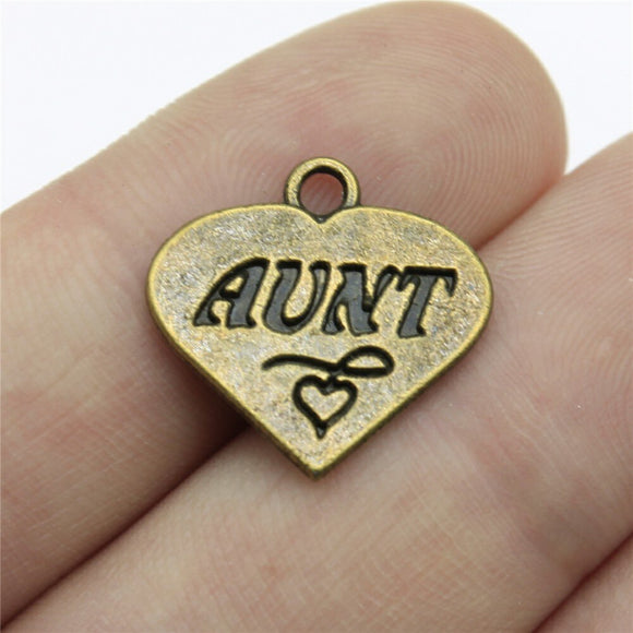 WYSIWYG 10pcs 18x17mm Aunt Charms For Jewelry Making Vintage Antique Bronze Color Jewelry Findings