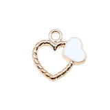 WYSIWYG 10pcs 18x18mm 2 Colors Enamel Heart Charms Pendant For DIY Jewelry Making Handmade Jewelry Craft Findings