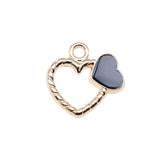 WYSIWYG 10pcs 18x18mm 2 Colors Enamel Heart Charms Pendant For DIY Jewelry Making Handmade Jewelry Craft Findings