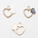 WYSIWYG 10pcs 18x18mm 2 Colors Enamel Heart Charms Pendant For DIY Jewelry Making Handmade Jewelry Craft Findings