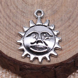 WYSIWYG 10pcs 18x18mm Sun Charms For Jewelry Making Antique Silver Plated Antique Bronze Color Jewelry Findings