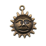 WYSIWYG 10pcs 18x18mm Sun Charms For Jewelry Making Antique Silver Plated Antique Bronze Color Jewelry Findings
