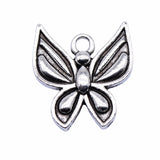 WYSIWYG 10pcs 18x19mm Butterfly Pendant Charms Antique Silver Color For Jewelry Making Zinc Alloy Jewelry Findings