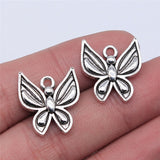 WYSIWYG 10pcs 18x19mm Butterfly Pendant Charms Antique Silver Color For Jewelry Making Zinc Alloy Jewelry Findings