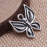 WYSIWYG 10pcs 18x19mm Butterfly Pendant Charms Antique Silver Color For Jewelry Making Zinc Alloy Jewelry Findings