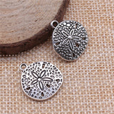 WYSIWYG 10pcs 18x20mm Sand Dollar Pendant Charms Antique Silver Color For Jewelry Making Zinc Alloy Jewelry Findings