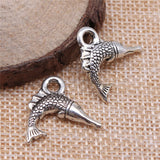 WYSIWYG 10pcs 18x20mm Swordfish Charms For Jewelry Making DIY Jewelry Findings Antique Silver Color Antique Bronze Color