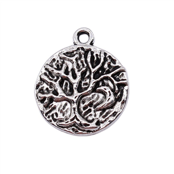 WYSIWYG 10pcs 18x21mm Moon Tree Pendant Charms Antique Silver Color For Jewelry Making Zinc Alloy Jewelry Findings