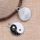 WYSIWYG 10pcs 18x22mm Tai Chi Charms Rhodium Color For DIY Jewelry Making Zinc Alloy Charms Pendant Jewelry Findings