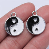 WYSIWYG 10pcs 18x22mm Tai Chi Charms Rhodium Color For Jewelry Making Zinc Alloy Charms Pendant DIY Jewelry Findings