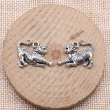 WYSIWYG 10pcs 18x23mm Antique Silver Color Tiger Charms For Jewelry Making