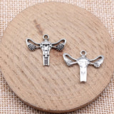 WYSIWYG 10pcs 18x23mm Antique Silver Color Uterine Charms For Jewelry Making