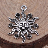 WYSIWYG 10pcs 18x24mm Antique Silver Color Sun Charms Pendant For Jewelry Making DIY Jewelry Findings