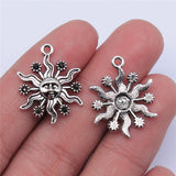 WYSIWYG 10pcs 18x24mm Antique Silver Color Sun Charms Pendant For Jewelry Making DIY Jewelry Findings