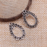 WYSIWYG 10pcs 18x25mm Jewelry Findings Handmade Craft Porous Earring Connector Charms Antique Silver Color