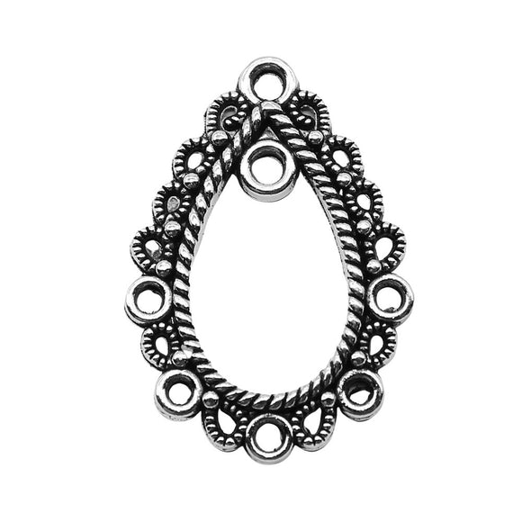 WYSIWYG 10pcs 18x25mm Jewelry Findings Handmade Craft Porous Earring Connector Charms Antique Silver Color