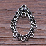 WYSIWYG 10pcs 18x25mm Jewelry Findings Handmade Craft Porous Earring Connector Charms Antique Silver Color