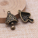 WYSIWYG 10pcs 18x26mm Antique Bronze Color Mushroom Charms Pendant For DIY Jewelry Making Handmade Jewelry Craft Findings