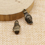 WYSIWYG 10pcs 18x8mm Hand Buddha Head Charms For Jewelry Making DIY Jewelry Findings Antique Silver Color Antique Bronze Color