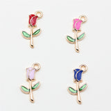 WYSIWYG 10pcs 18x9mm 4 Colors Enamel Rose Charms Pendant For DIY Jewelry Making Handmade Jewelry Craft Findings