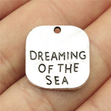 WYSIWYG 10pcs 19mm Pendant Dreaming Of The Sea Dreaming Of The Sea Square Charm Plates Dreaming Of The Sea Pendants