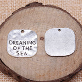 WYSIWYG 10pcs 19mm Pendant Dreaming Of The Sea Dreaming Of The Sea Square Charm Plates Dreaming Of The Sea Pendants