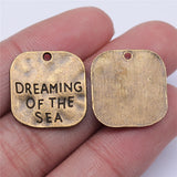 WYSIWYG 10pcs 19mm Pendant Dreaming Of The Sea Dreaming Of The Sea Square Charm Plates Dreaming Of The Sea Pendants