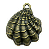 WYSIWYG 10pcs 19mm Shell Charms For Jewelry Making DIY Jewelry Findings Antique Silver Color Antique Bronze Color