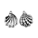 WYSIWYG 10pcs 19mm Shell Charms For Jewelry Making DIY Jewelry Findings Antique Silver Color Antique Bronze Color