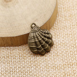 WYSIWYG 10pcs 19mm Shell Charms For Jewelry Making DIY Jewelry Findings Antique Silver Color Antique Bronze Color