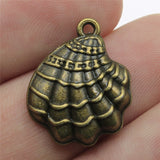 WYSIWYG 10pcs 19mm Shell Charms For Jewelry Making DIY Jewelry Findings Antique Silver Color Antique Bronze Color