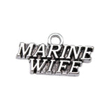 WYSIWYG 10pcs 19x11mm Marine Wife Charm Pendants For Jewelry Making Antique Silver Color Marine Wife Pendants Charm Marine Wife