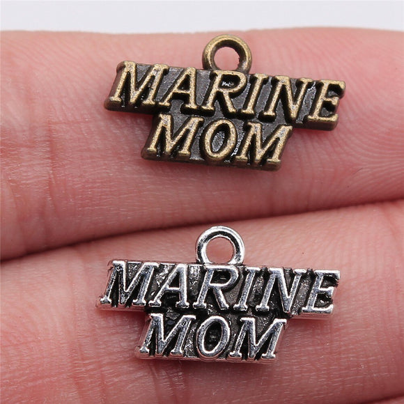 WYSIWYG 10pcs 19x11mm Mom Pendants Charm Marine Mom Charm Marine Mom Pendants