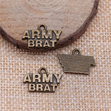 WYSIWYG 10pcs 19x12mm Army Brat Charms DIY Jewelry Findings Antique Silver Color Antique Bronze Color For Jewelry Making