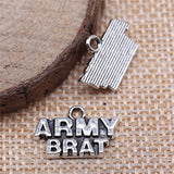 WYSIWYG 10pcs 19x12mm Army Brat Charms DIY Jewelry Findings Antique Silver Color Antique Bronze Color For Jewelry Making