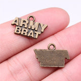 WYSIWYG 10pcs 19x12mm Army Brat Charms DIY Jewelry Findings Antique Silver Color Antique Bronze Color For Jewelry Making