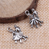 WYSIWYG 10pcs 19x12mm Ballroom Dancing Charms Antique Silver Color Pendant Charms Jewelry Findings For Jewelry Making